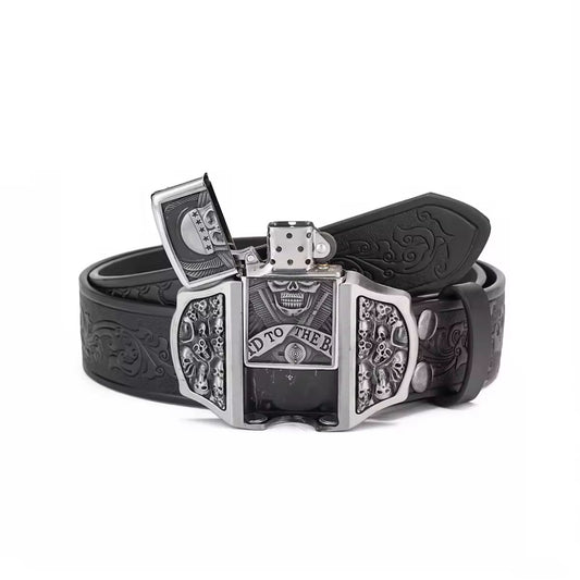 Death Skull Lighter Belt