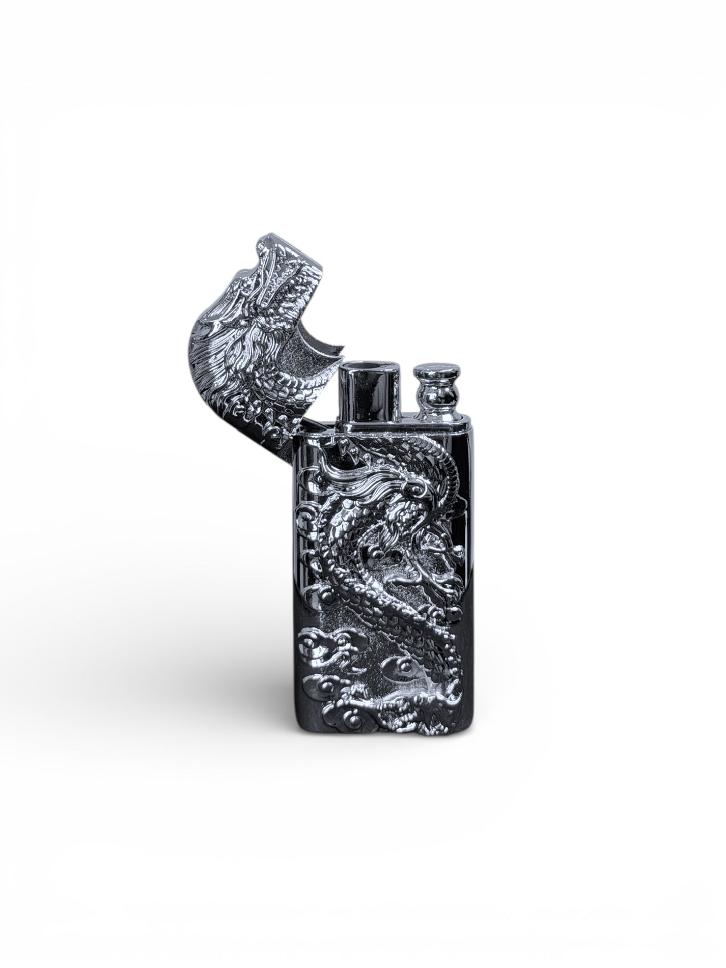 Dragon Double Flame Lighter (Silver Edition) (Re-Fillable)