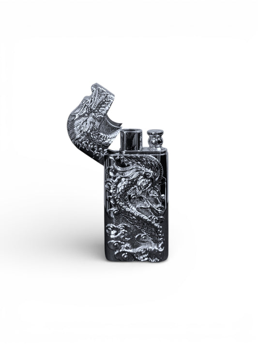 Dragon Double Flame Lighter (Silver Edition) (Re-Fillable)