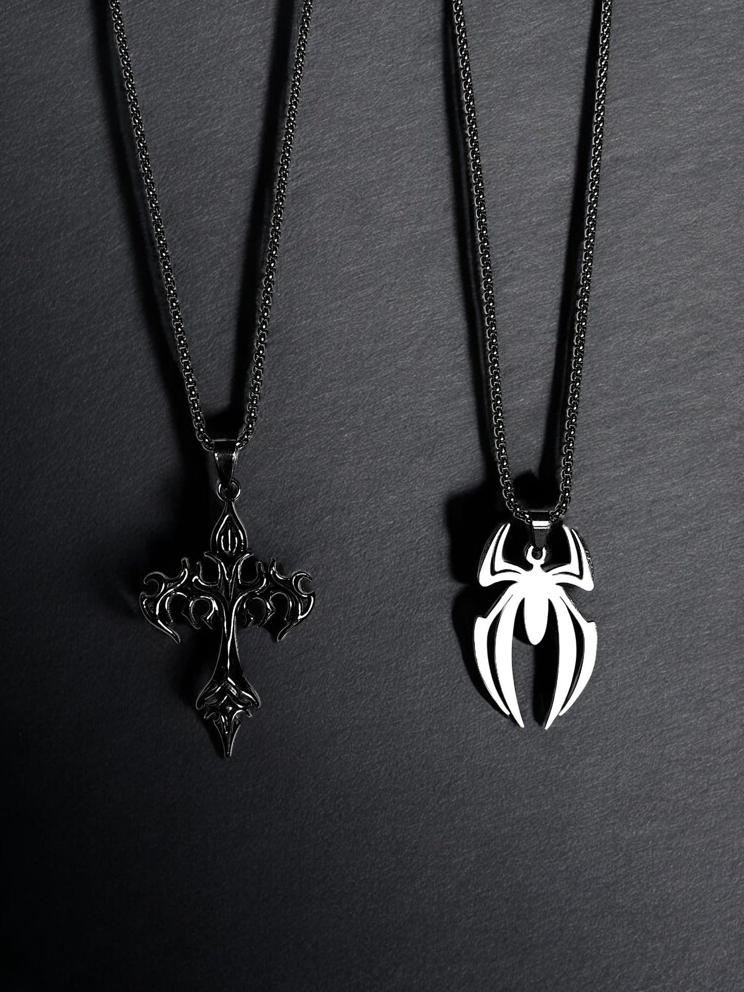 Dragon Cross Necklace + Venom’s Spider Necklace Combo Pack