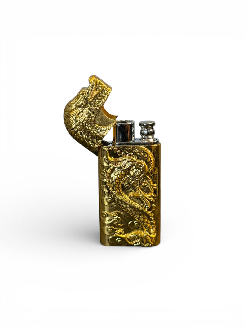 Dragon Double Flame Lighter (Golden Edition) (Refillable)