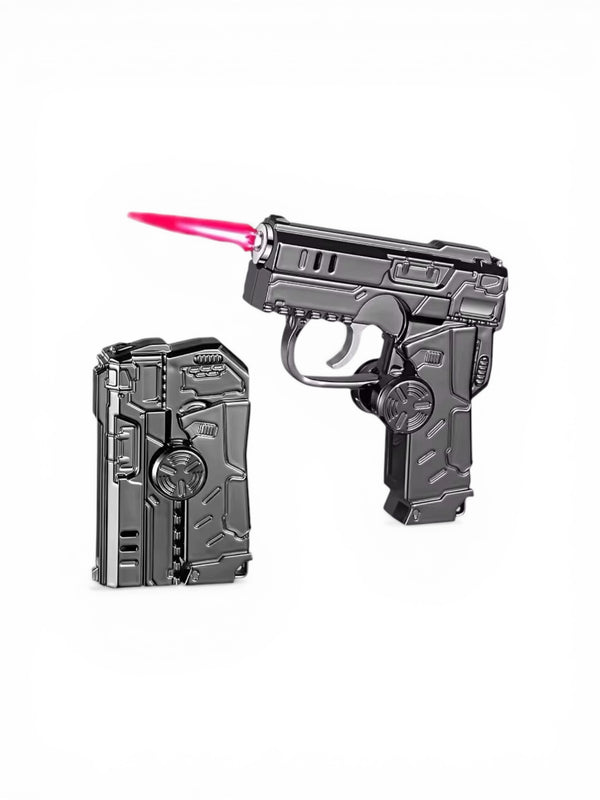 Spinning Gun Lighter With Laser