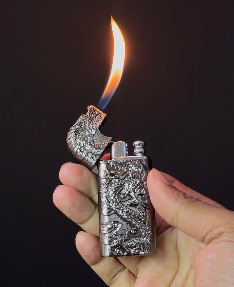 Dragon Double Flame Lighter (Grey Edition) (Refillable)